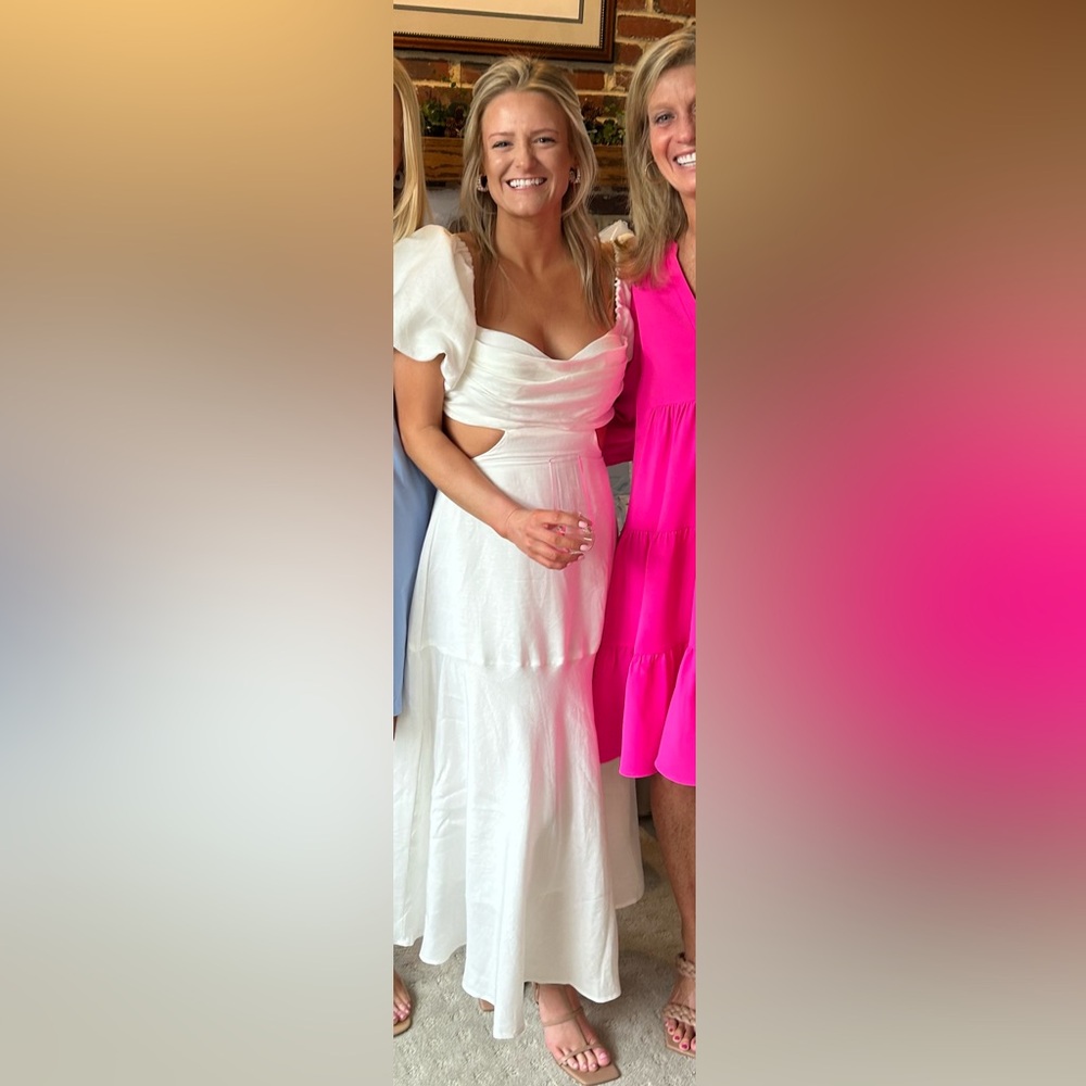 Open Back White Dress